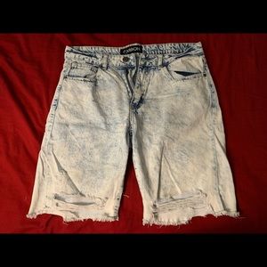 Bleached Denim Shorts